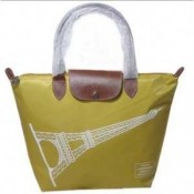 Sac A Main Longchamp France soldes sortie Le Pliage Tour Eiffel Jaune